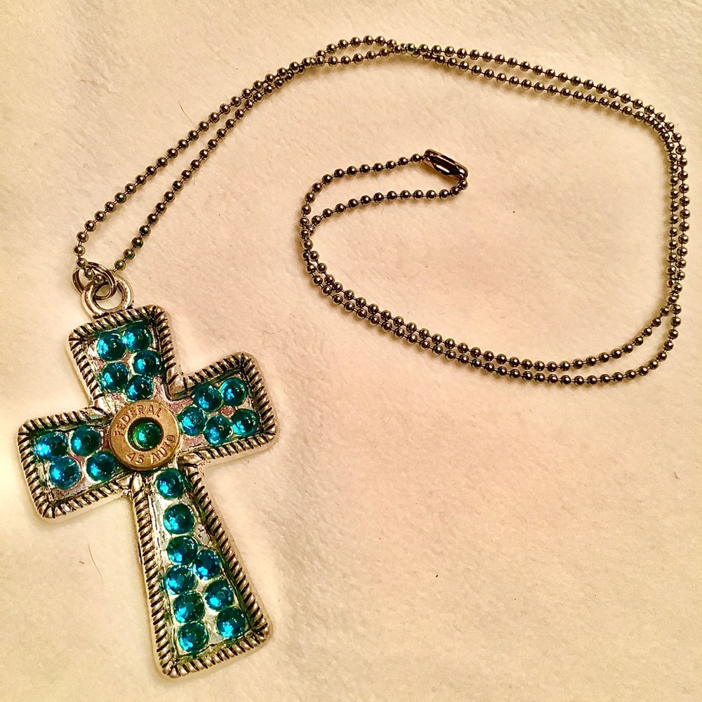 Rhinestone cross necklace